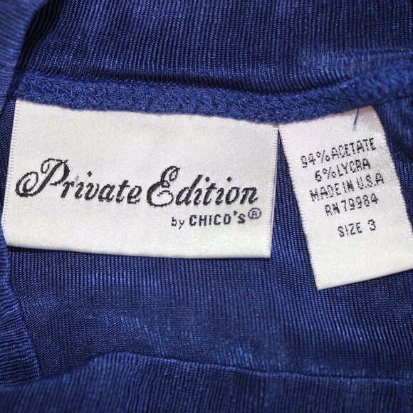 #363 Private Edition by Chico's Blue Dressy Tank with High Neck Size 3 - Picture 8 of 9